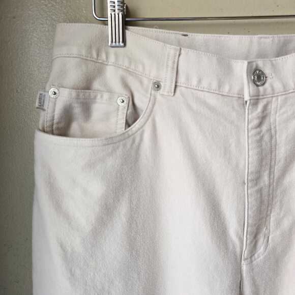 Lauren Ralph Lauren Cream Straight Leg Pants Size 12 High Rise Vintage 90s - Picture 2 of 8